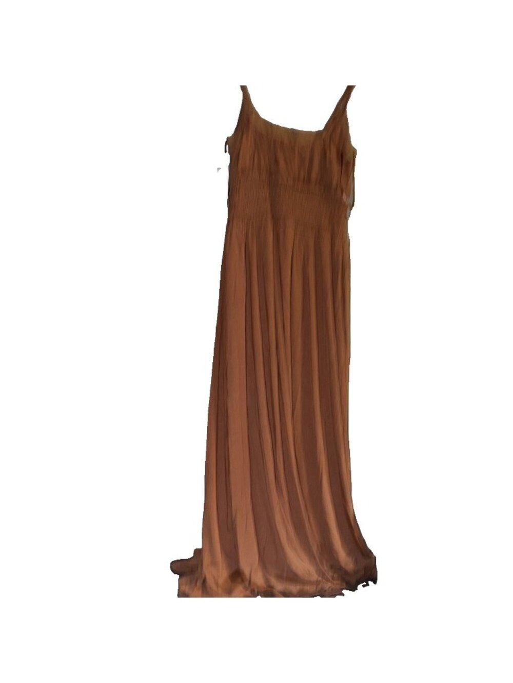 Old Navy Maxi Dress Womens SMALL Brown Sleeveless Long Pleated Boho Peasant